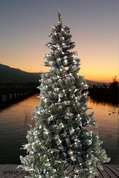 Tannenbaum mit Schnee-Effekt H225 cm 300 LEDs outdoor