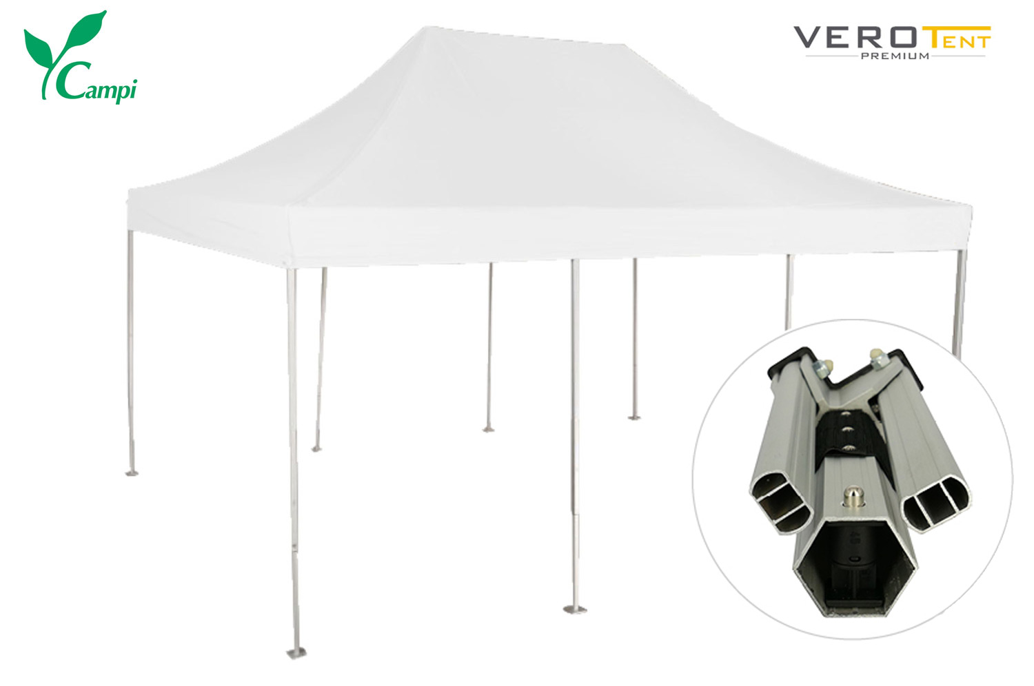 VeroTent Zeltgestell 400 x 600 cm | LX50 (8 Beine)