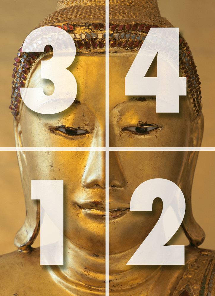 Fototapete Buddha Gold 4-teilig 183 x 254 cm #2